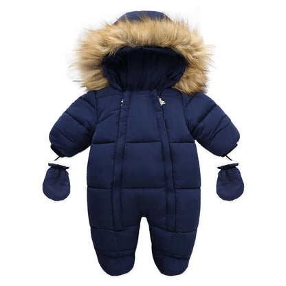 Infant Snowsuit - Warm Hooded Jumpsuit Set - Just Kidding Store