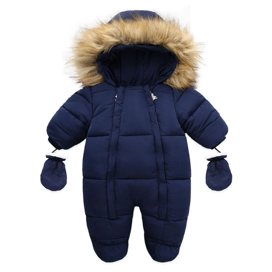 Infant Snowsuit - Warm Hooded Jumpsuit Set - Just Kidding Store
