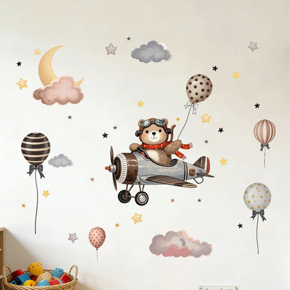 Bear Pilot Wall Decal - Just Kidding Store