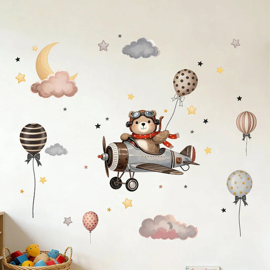 Bear Pilot Wall Decal - Just Kidding Store
