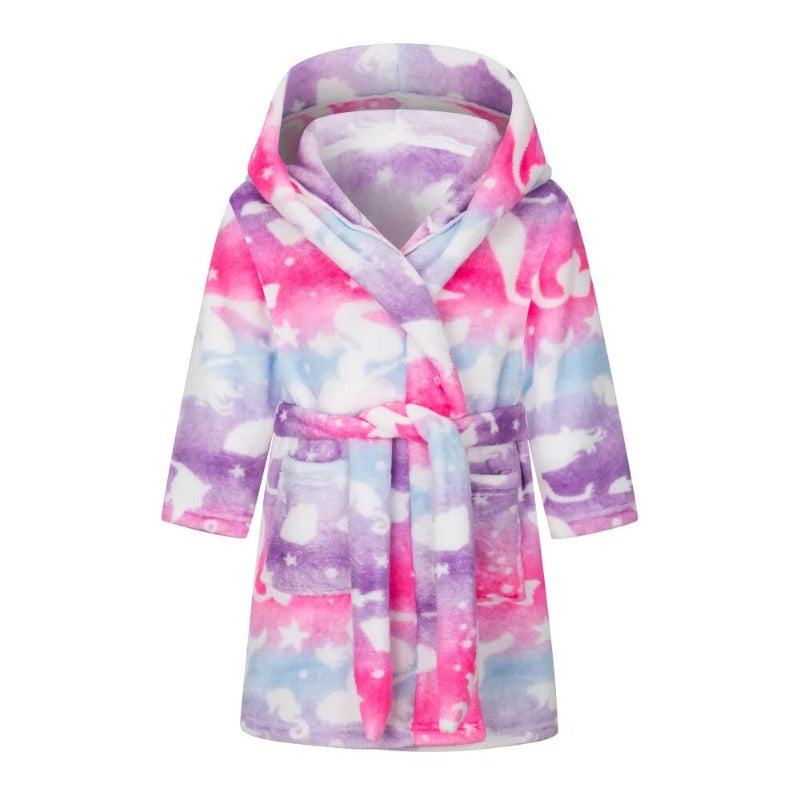 Winter Hooded Flannel Childrens Robe - Just Kidding Store