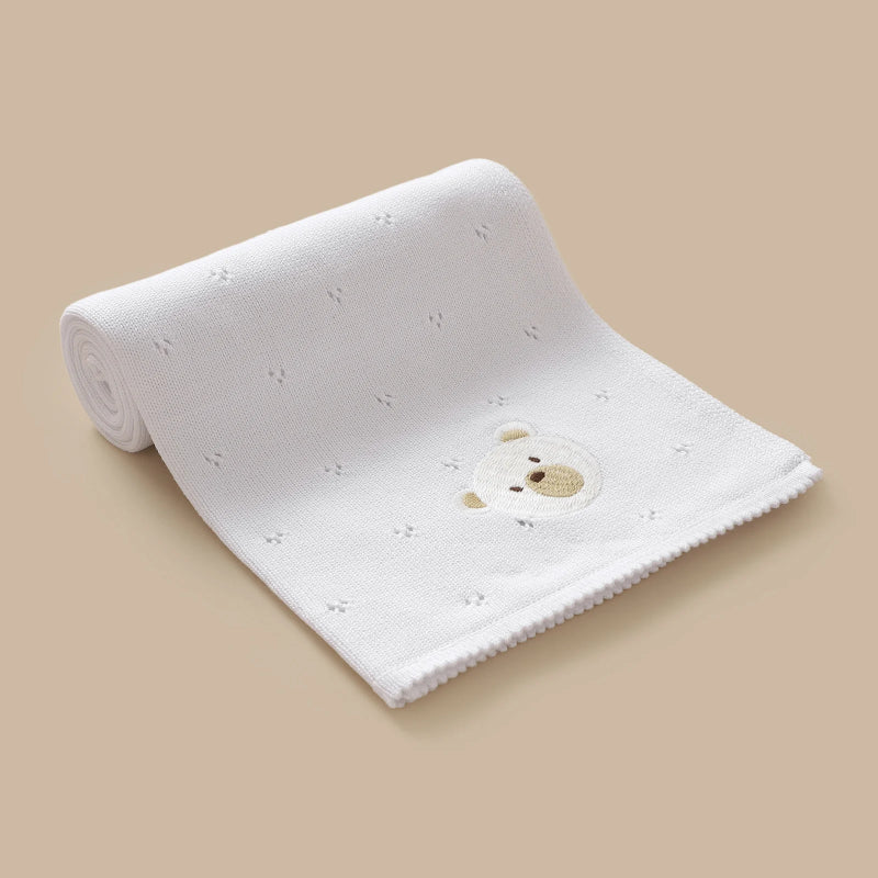 Teddy Dreams Cotton Knit Blanket - Just Kidding Store