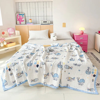Pure Cotton Six Layer Muslin Blanket - Just Kidding Store