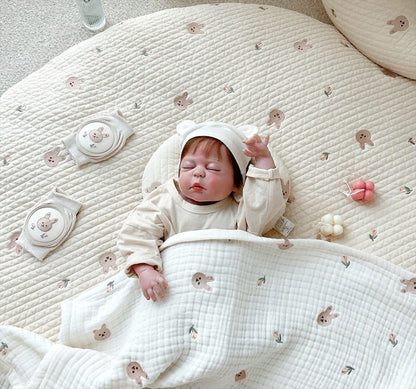 Round Embroidered Padded Baby Play Mat - Just Kidding Store