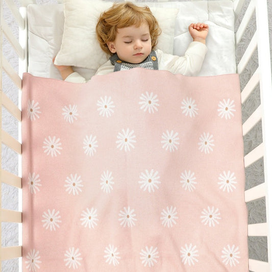 Daisy Cotton Knitted Baby Nursery Blanket - Just Kidding Store