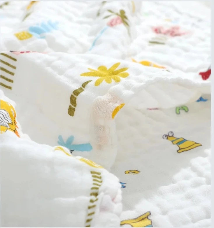 6 Layers Cotton Muslin Swaddle Blanket - Just Kidding Store