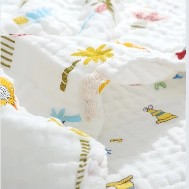 6 Layers Cotton Muslin Swaddle Blanket - Just Kidding Store