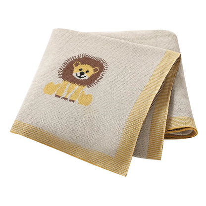 Baby Lion Cotton Knitted Blanket - Just Kidding Store