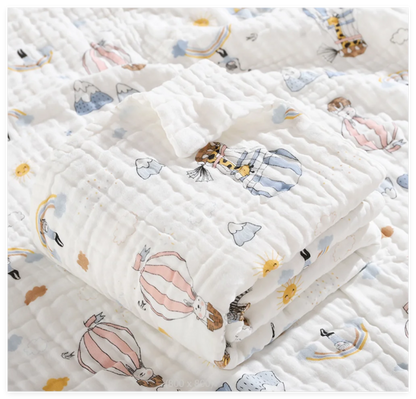 6 Layers Cotton Muslin Swaddle Blanket - Just Kidding Store