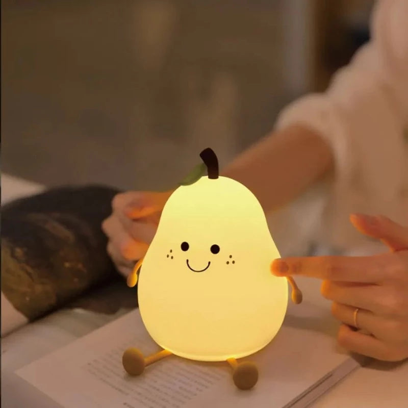 Pear LED Night Light - Tap Control Color Changing Lamp - Just Kidding Store