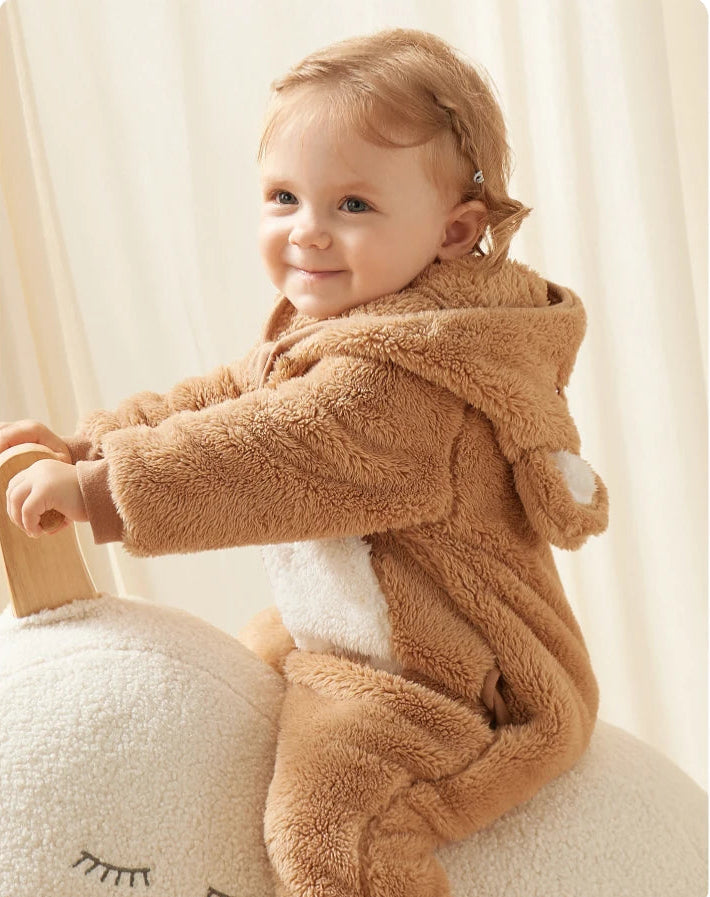 Animal Coral Fleece Baby Toddle Jumpsuit - Just Kidding Store