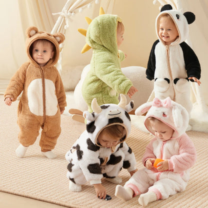 Animal Coral Fleece Baby Toddle Jumpsuit - Just Kidding Store