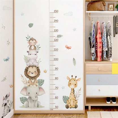 Safari Animals Height Measure Decal - Growth Chart Sticker - Just Kidding Store
