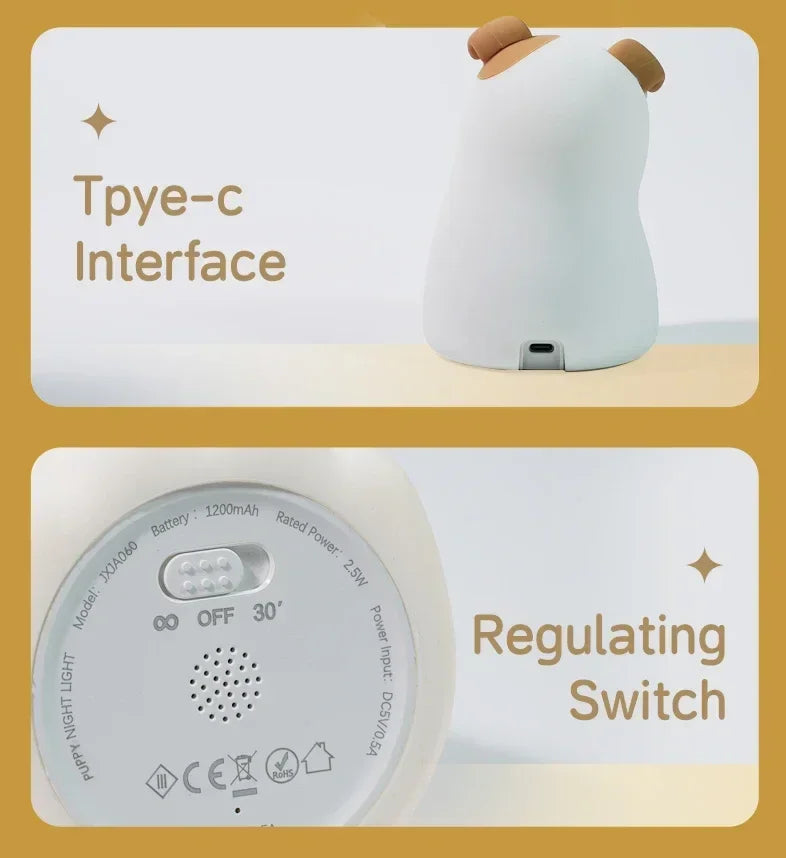 Doggy LED Night Light - Tap Control Colour Changing Lamp - Just Kidding Store