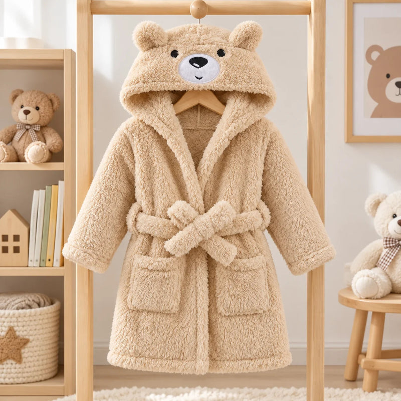Cozy Beige Bear Winter Robe - Just Kidding Store