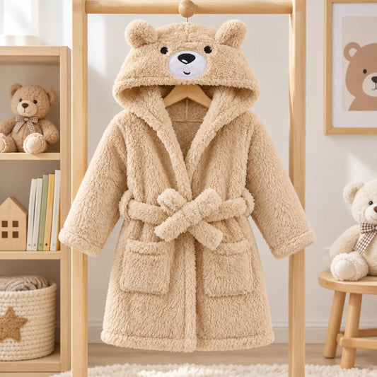Cozy Beige Bear Winter Robe - Just Kidding Store