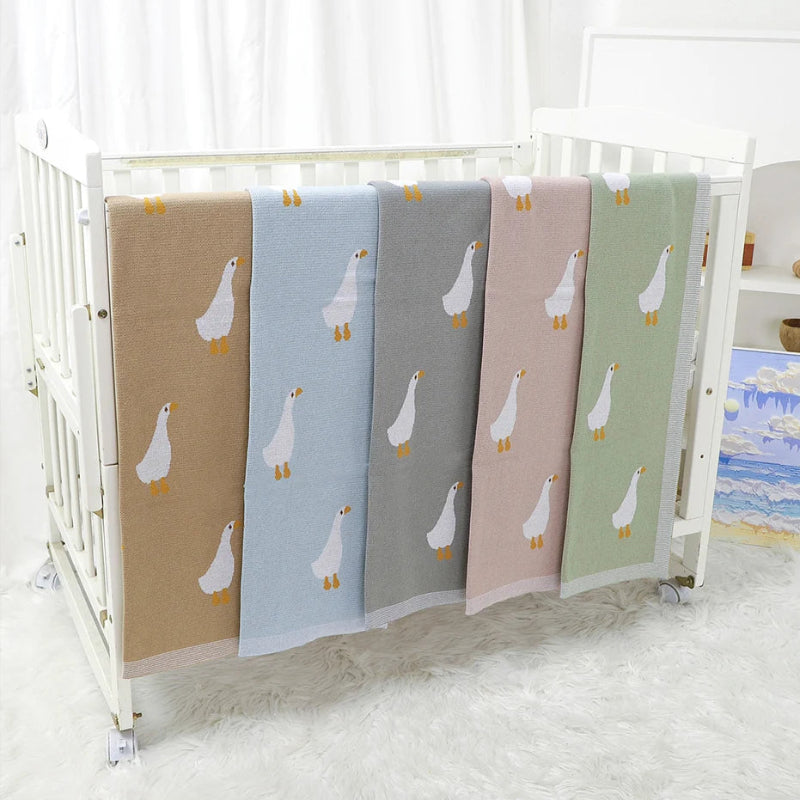 White Goose Cotton Knitted Blanket - Just Kidding Store