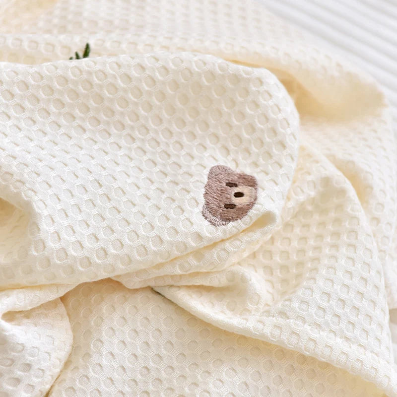 Organic Cotton Waffle Baby Toddler Swaddle Blanket - Just Kidding Store