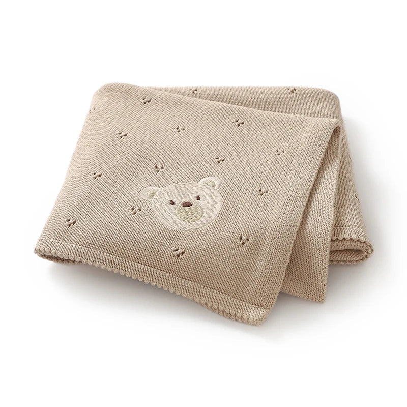 Teddy Dreams Cotton Knit Blanket - Just Kidding Store