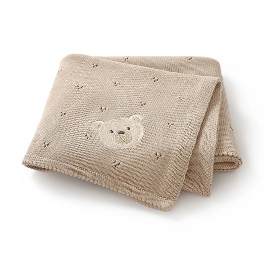 Teddy Dreams Cotton Knit Blanket - Just Kidding Store