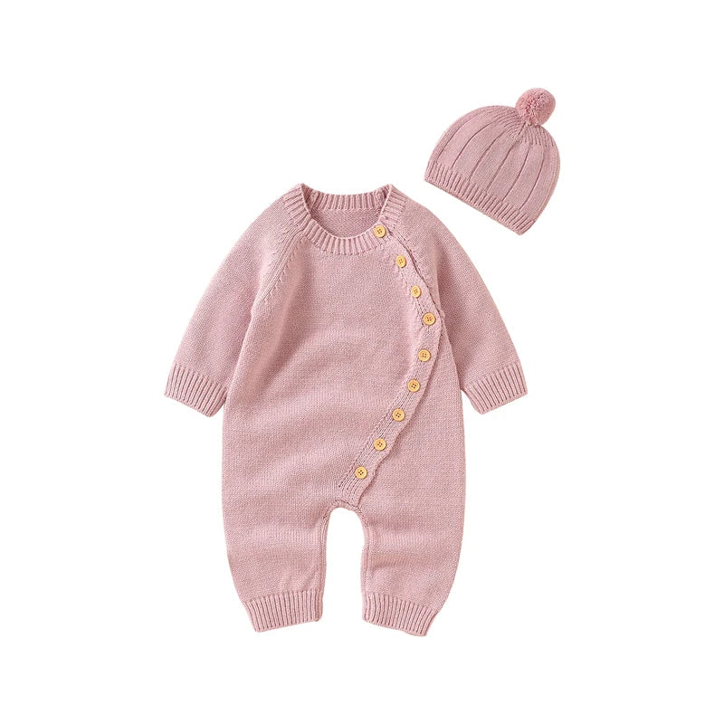 Cozy Button Knit Romper Set - Just Kidding Store