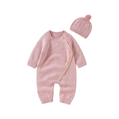 Cozy Button Knit Romper Set - Just Kidding Store
