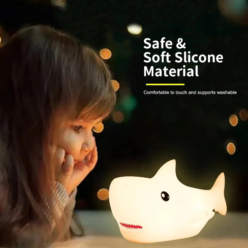 Big Shark LED Night Light - Tap Control Color Changing Lamp - Just Kidding Store