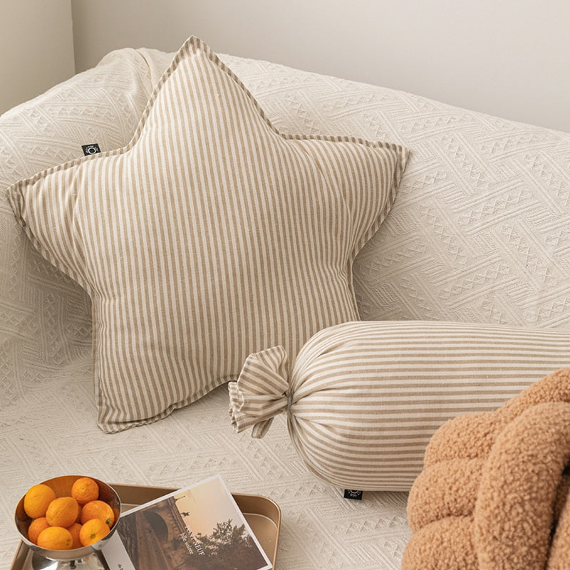 Cotton Linen Stripe Pillow - Just Kidding Store