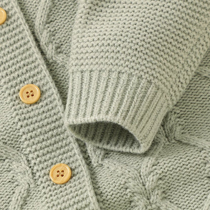 Hooded Cable Knitted Infant Jumpsuit - Just Kidding Store