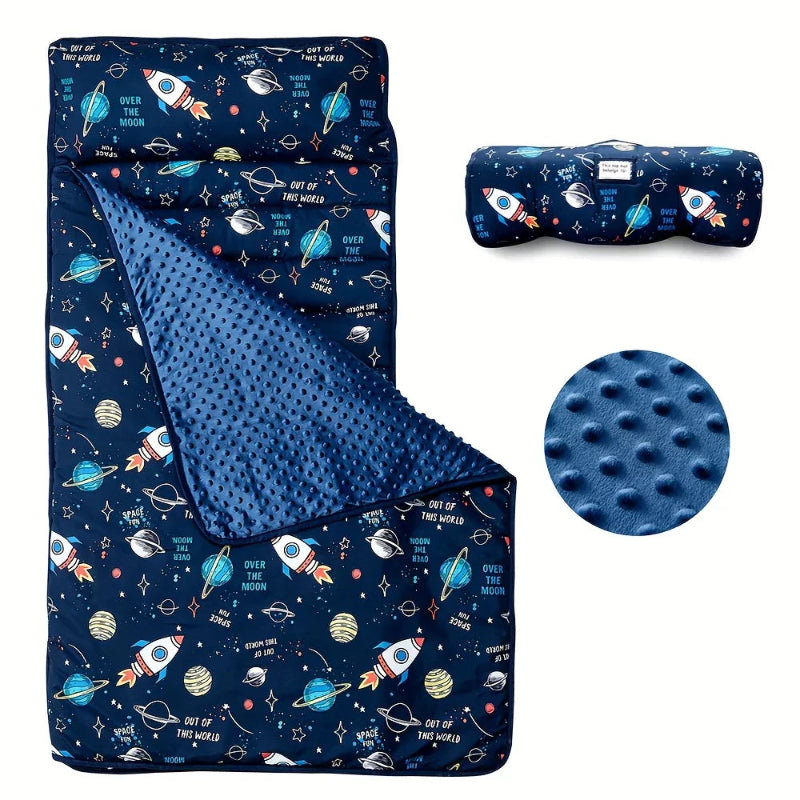Outer Space Nap Mat - Sleeping Envelope With Pillow - Just Kidding Store