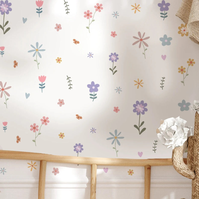 Spring Flowers Nursery Playroom Wall Stickers - Just Kidding Store