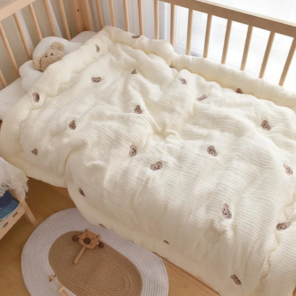 Embroidered Winter Thick Muslin Cotton Bed Cover - Just Kidding Store