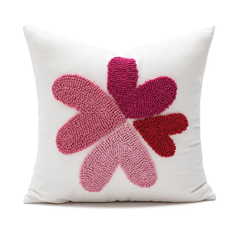 Love Hearts Tufted Pillow Covers - Just Kidding Store