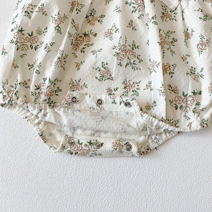 Vintage Floral Lace Ruffle Romper Set - Just Kidding Store