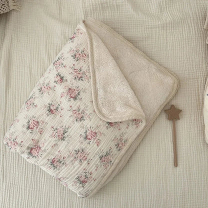 Floral Print Cotton Baby Blanket - Just Kidding Store
