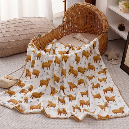 4 Layers Premier Bamboo Cotton Swaddle Blanket - Just Kidding Store