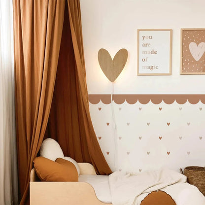 Little Hearts Scallop Wall Strip Nursery Sticker - Just Kidding Store