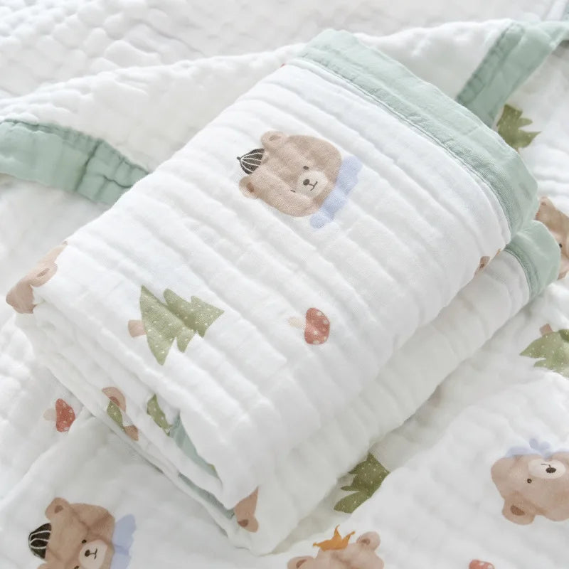 6 Layers Cotton Swaddle Blanket - Just Kidding Store