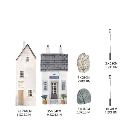 Whimsical Village Fabric Wall Stickers - Just Kidding Store