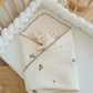 Embroidered Muslin Swaddle -  Baby Blanket - Just Kidding Store