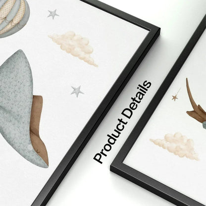 Watercolour Celestial Whales Nursery Canvas Prints - Just Kidding Store