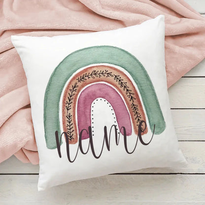 Personalised Rainbow Pillow Case - Custom Cushion Cover - Just Kidding Store