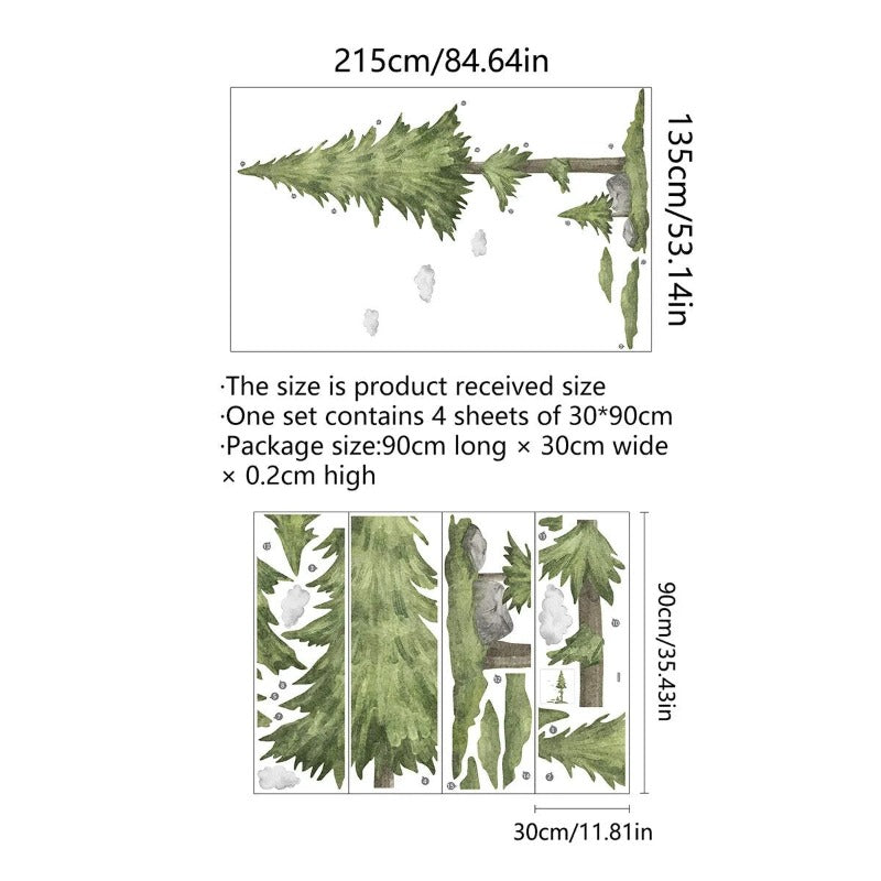 Tall Pine Tree Wall Decal - Just Kidding Store