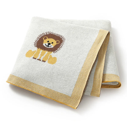 Baby Lion Cotton Knitted Blanket - Just Kidding Store