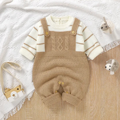 Long Sleeve Knitted Romper - Infant Jumpsuit - Just Kidding Store