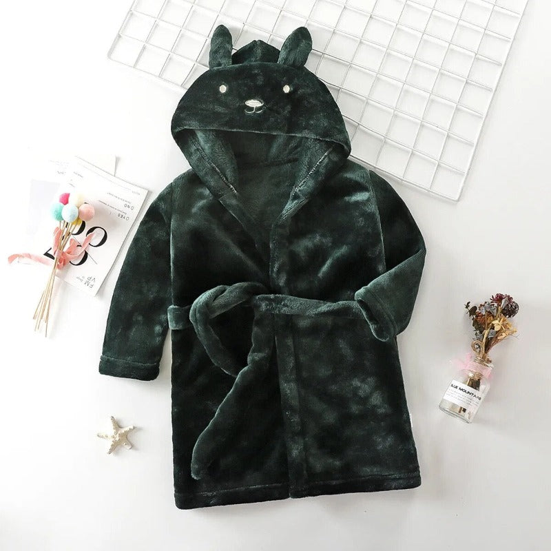Hooded Flannel Childrens Dressing Gown - Just Kidding Store
