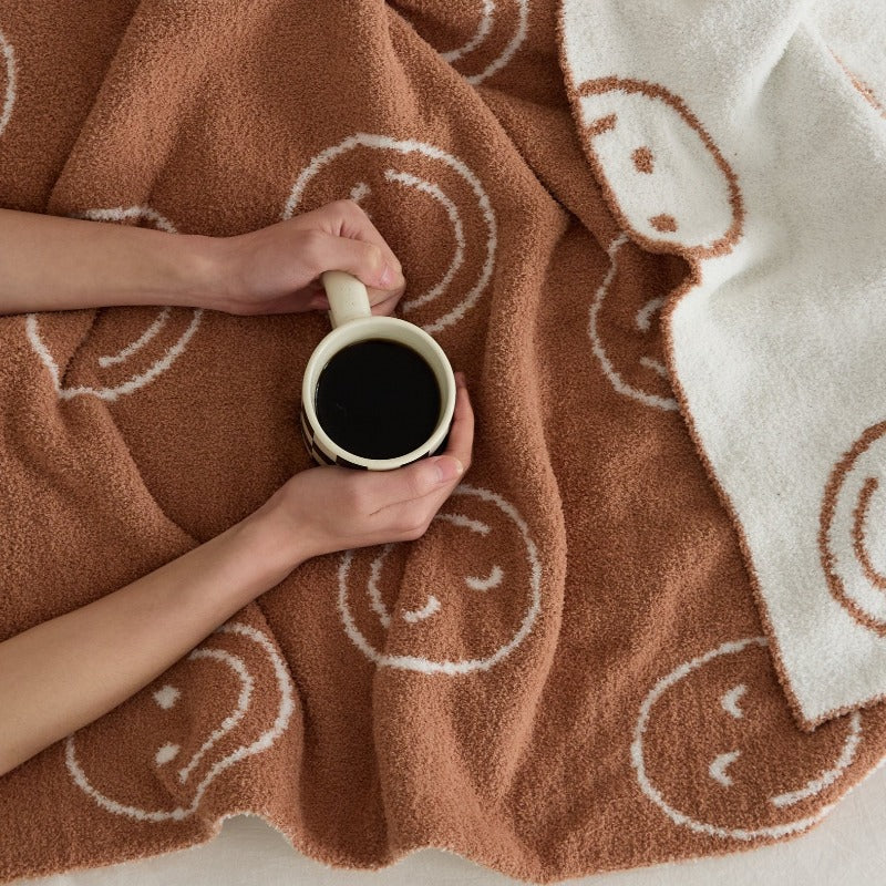 Smiley Face Double Sided Blanket - Just Kidding Store