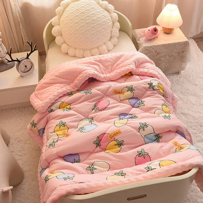 Strawberry Winter Thick Quilt - Warm Bedspread - Just Kidding Store