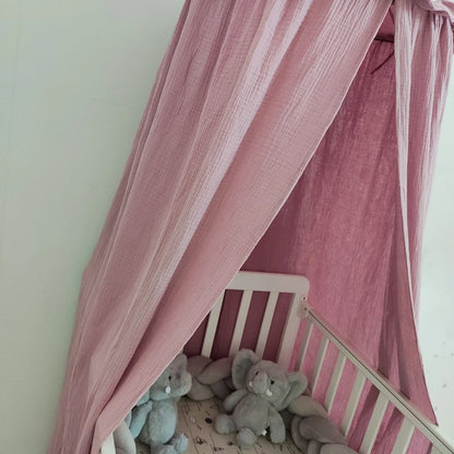 OEKO-Tex Premium Muslin Cotton Canopy With Frills - Just Kidding Store