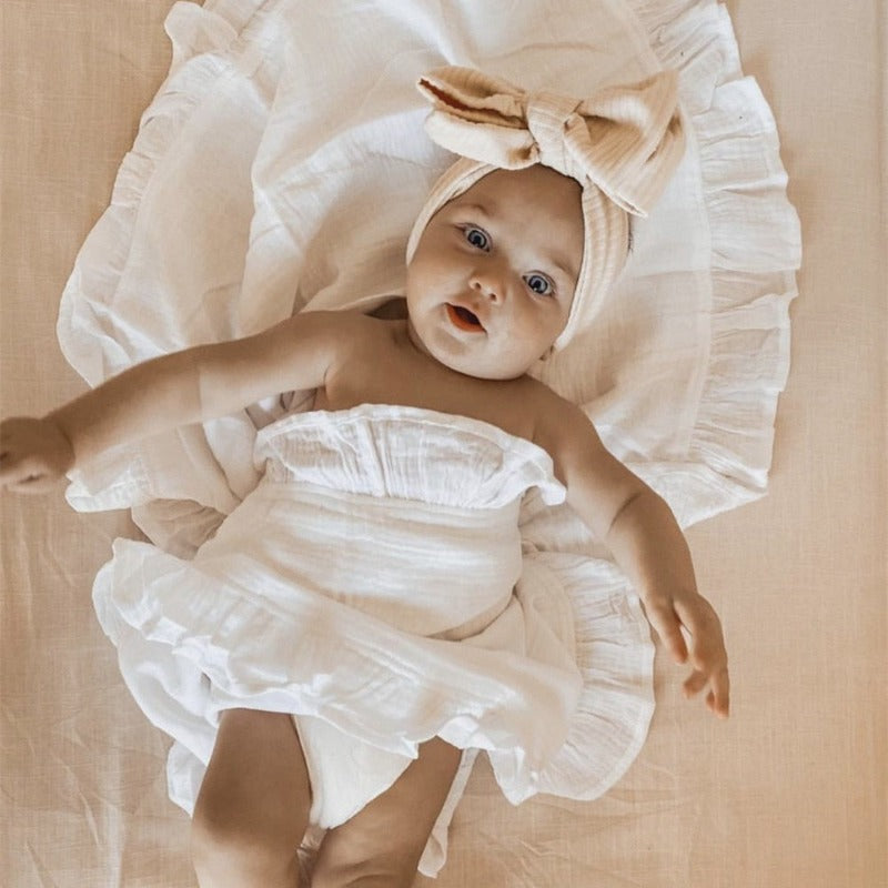 Ruffled Muslin Swaddle Blankets - Just Kidding Store